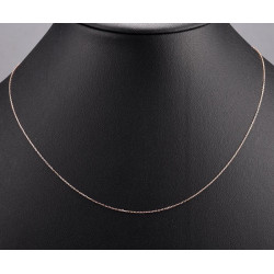 Genuine 14K 585 Rose/Yellow/White Gold Chain 42cm Fine Jewelry