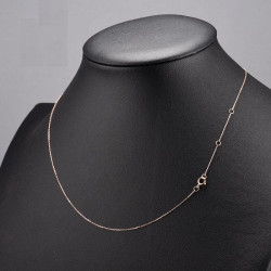 Genuine 14K 585 Rose/Yellow/White Gold Chain 42cm Fine Jewelry