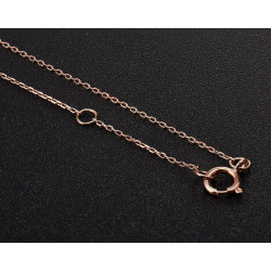 Genuine 14K 585 Rose/Yellow/White Gold Chain 42cm Fine Jewelry