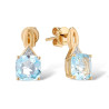 14K 585 Yellow Gold Natural Diamond Sky Blue Topaz Earrings