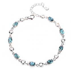 18K white gold plated S925 silver Swarovski crystal bracelet