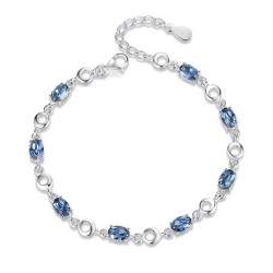 18K white gold plated S925 silver Swarovski crystal bracelet