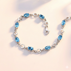 18K white gold plated S925 silver Swarovski crystal bracelet