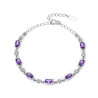 Amethyst crystal bracelet 18K white gold plated S925 silver