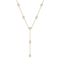 3mm 0.1ct*11pcs  Moissanite Gold plated Pendant chain