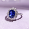 Simulated Sapphire 18K gold plated  Sterling Silver Ring