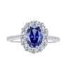 Simulated Sapphire 18K gold plated  Sterling Silver Ring