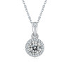 Round shape  Moissanite Gold plated Pendant Chain