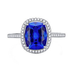 Lab Created Sapphire 18K gold plated Sterling Silver Ring