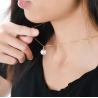 Natural Round Pearl Pendant 18K Yellow Gold