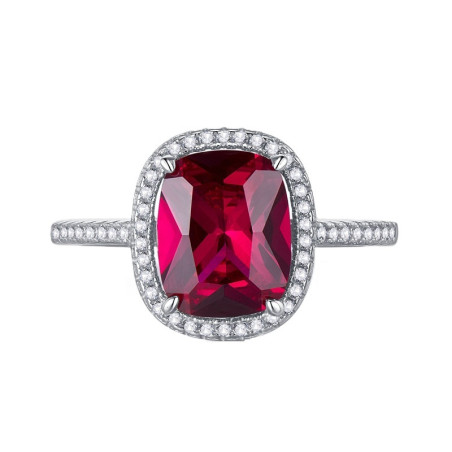 Lab Created Ruby 18K gold plated Sterling Silver Ring