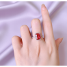 Lab Created Ruby 18K gold plated Sterling Silver Ring