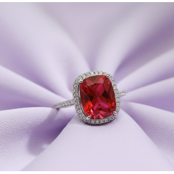 бадмаараг 18К алтаар бүрсэн цэвэр мөнгөн бөгж