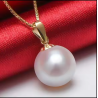 Natural Round Pearl Pendant 18K Yellow Gold