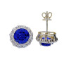 Lab Sapphire 18K gold plated Silver stud earring