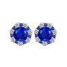 Stud earring Lab Sapphire 18K gold plated Silver