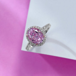 Lab Pink Sapphire 18K gold plated  Sterling Silver Ring