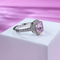 Ягаан индранил 18К алтаар бүрсэн цэвэр мөнгөн бөгж