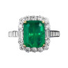 Halo setting emerald 8K gold plated  Sterling Silver Ring