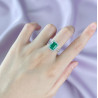 Halo setting emerald 8K gold plated  Sterling Silver Ring