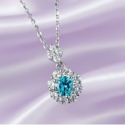 Sapphire 18K gold plated  Sterling Silver Pendant chain