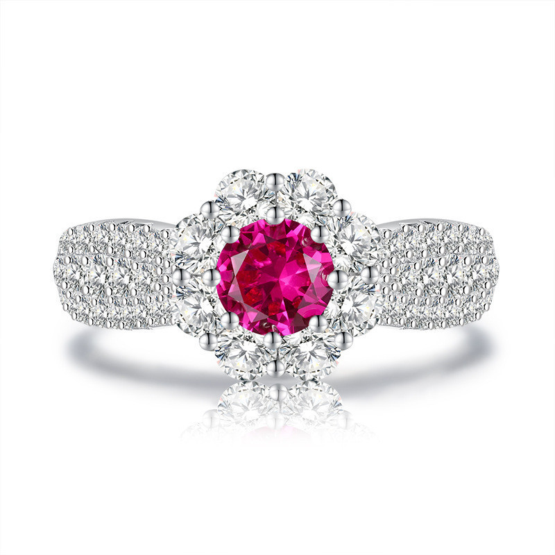 Lab Ruby 18K gold plated  Sterling Silver Ring