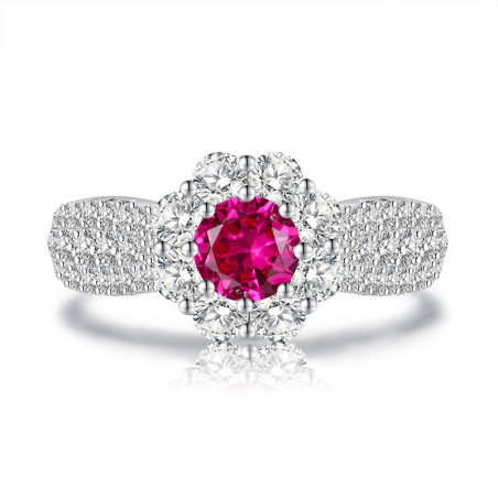 Lab Ruby 18K gold plated  Sterling Silver Ring