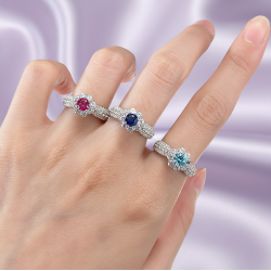 Lab Ruby 18K gold plated  Sterling Silver Ring