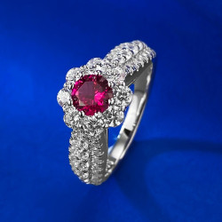 Sapphire Lab 18K gold plated  Sterling Silver Ring