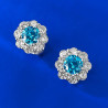 Blue Sapphire 18K gold plated Silver stud earring
