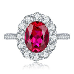 British style Ruby 18K gold plated Sterling Silver Ring