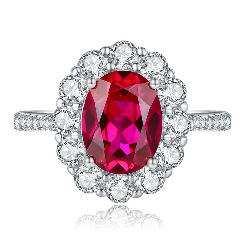 British style Ruby 18K gold plated Sterling Silver Ring