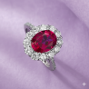 British style Ruby 18K gold plated Sterling Silver Ring