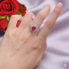British style Ruby 18K gold plated Sterling Silver Ring