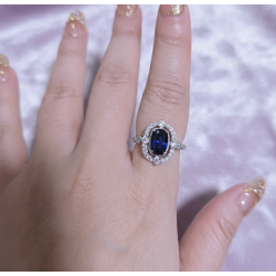 Vintage style Lab Created Sapphire 18K gold plated Sterling Silver Ring