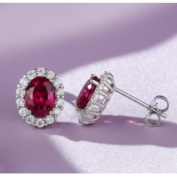 Princes Kate Ruby 18K gold plated Silver stud earring