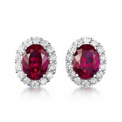 Princes Kate Ruby 18K gold plated Silver stud earring