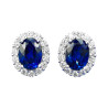 Princes Kate Blue Sapphire 18K gold plated Silver stud earring