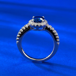 Lab Created Sapphire 18K gold plated Sterling Silver Ring