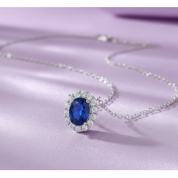 Sapphire Lab  18K gold plated Sterling Silver Pendant chain