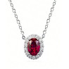 Lab Ruby 18K gold plated Sterling Silver Pendant chain
