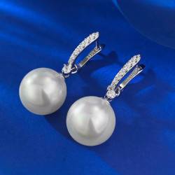 Imitated Pearl 18K gold plated Sterling Silver Dangle Earring