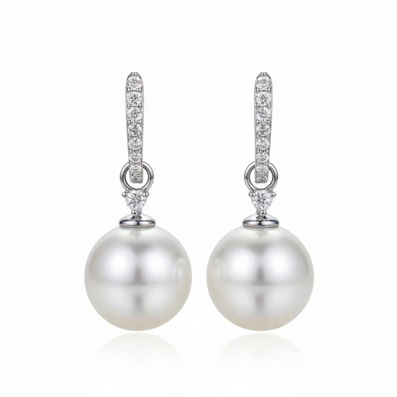 Imitated Pearl 18K gold plated Sterling Silver Dangle Earring