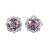 Rose Pink Sapphire 18K gold plated Silver stud earring