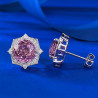 Rose Pink Sapphire 18K gold plated Silver stud earring