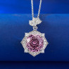 Pink Sapphire 18K gold plated  Sterling Silver Pendant chain