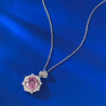 Pink Sapphire 18K gold plated  Sterling Silver Pendant chain