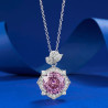 Pink Sapphire 18K gold plated  Sterling Silver Pendant chain