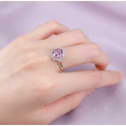 Rose Pink Sapphire 18K gold plated  Sterling Silver Ring