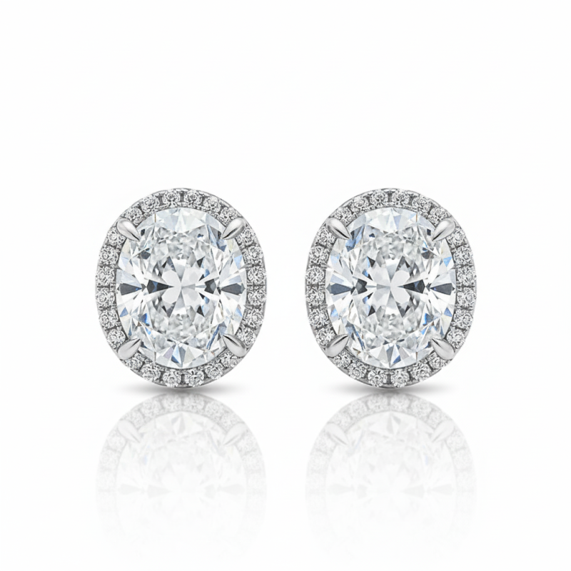 5A Sparkling zircon 18K gold plated Sterling Silver Earring